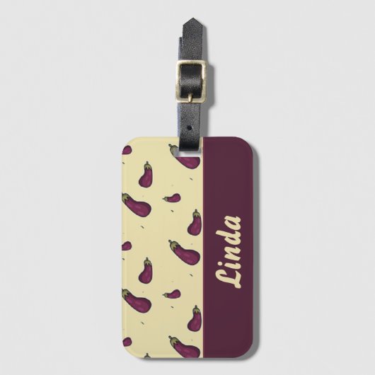 Étiquette À Bagage Purple eggplants (Devant Vertical)