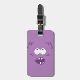 Étiquette À Bagage Purple Monster Visage Voyage Bagages Tags