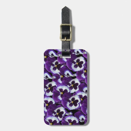 Étiquette À Bagage Purple_Pansies_Bouquet, (Devant Vertical)