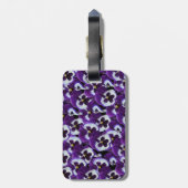 Étiquette À Bagage Purple_Pansies_Bouquet, (Dos Vertical)