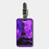 Étiquette À Bagage Purple Paris (Devant Vertical)