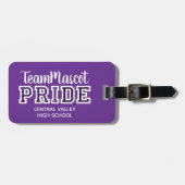 Étiquette À Bagage Purple School Pride Mascot Nom Bagage Balise (Devant horizontal)