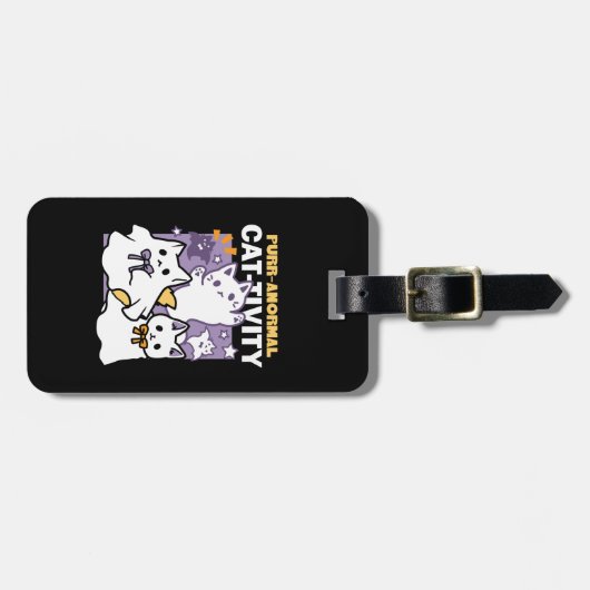 Étiquette À Bagage Purr-anormal Cat-tivity - Halloween Cat Design (Devant horizontal)