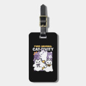 Étiquette À Bagage Purr-anormal Cat-tivity - Halloween Cat Design (Devant Vertical)