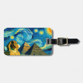 Étiquette À Bagage Pyramides nocturnes étoilées Sphinx Egypte (Devant horizontal)