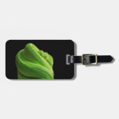 Étiquette À Bagage Python noir de Mimimalist sur le noir (Devant horizontal)