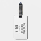 Étiquette À Bagage Python noir de Mimimalist sur le noir (Dos Vertical)