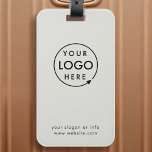 Étiquette À Bagage QR Code | Business Logo Professional Simple Gray<br><div class="desc">A simple custom gray business QR code luggage tag template in a modern minimalist style which can be easily updated with your company logo,  QR code and custom text,  eg. scan me to...  #QRcode #logo #luggagetag #business</div>