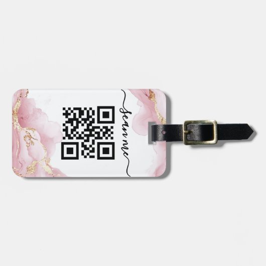 Étiquette À Bagage QR code me scanner (Devant horizontal)