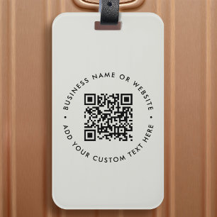 Étiquette À Bagage QR Code Modern Grey Site professionnel