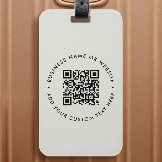 Étiquette À Bagage QR Code Modern Grey Site professionnel