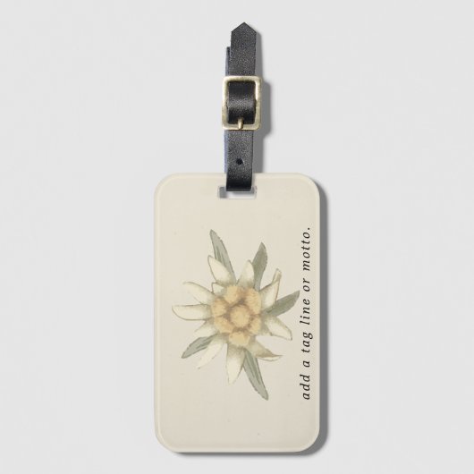 Étiquette À Bagage QR Code Simple Edelweiss Flower (Devant Vertical)