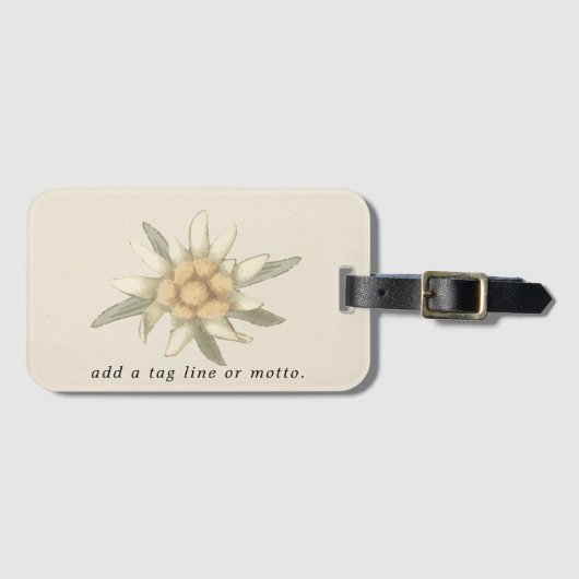 Étiquette À Bagage QR Code Simple Edelweiss Flower (Devant Horizontal)