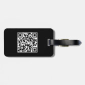 Étiquette À Bagage QR Code Simple Minimal Logo Nom Détails (Dos horizontal)