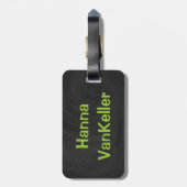 Étiquette À Bagage Quartiers de New York Vert (Dos Vertical)