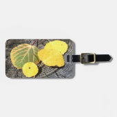 Étiquette À Bagage Quatre Aspen Feuille couleur automne photo (Devant horizontal)