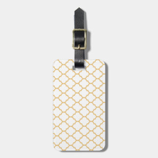Étiquette À Bagage Quatrefoil Or-Jaune et blanc