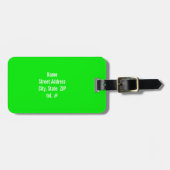 Étiquette À Bagage Quatrefoil vert électrique; Ancre (Devant horizontal)