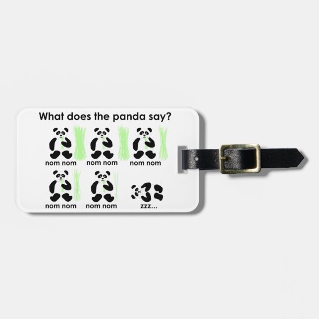 Étiquette À Bagage Que le panda fait-il disent-ils ? (Devant horizontal)