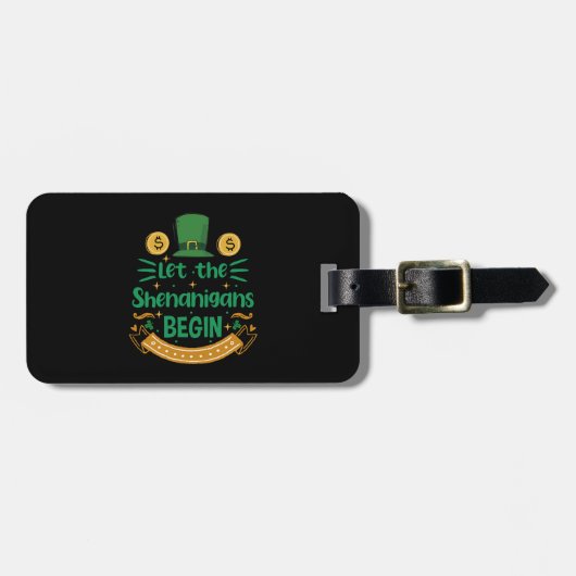 Étiquette À Bagage Que les Shenanigans commencent la Saint Patrick (Devant horizontal)