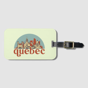 Étiquette À Bagage Québec Canada Retro City Skyline Cityscape Art