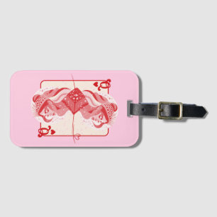 Étiquette À Bagage Queen of Hearts Red Preppy Art