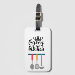 Étiquette À Bagage Queen of the Kitchen avec cuillère à cuisine   
