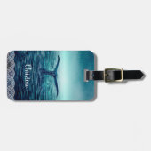 Étiquette À Bagage Queue de baleine au-dessus de coutume d'océan (Devant horizontal)