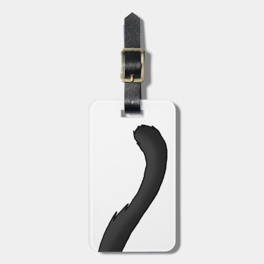 Étiquette À Bagage Queue de chat noir (Devant Vertical)