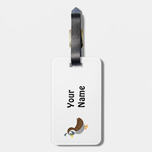 Étiquette À Bagage Queue de dessin mignonne (Dos Vertical)