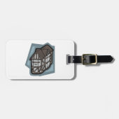 Étiquette À Bagage Quirky Tudor House Architecture médiévale (Devant horizontal)