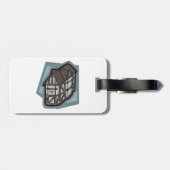 Étiquette À Bagage Quirky Tudor House Architecture médiévale (Dos horizontal)