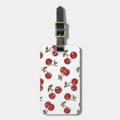 Étiquette À Bagage RAB Rockabilly très cerise cerises sur blanc (Devant Vertical)