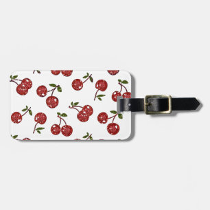 Étiquette À Bagage RAB Rockabilly Très Cerises Cerises Sur Fond Blanc