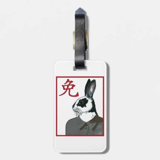 Étiquette À Bagage Rabbit de fête (Dos Vertical)
