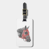 Étiquette À Bagage Race Horse Portrait Soies (Devant Vertical)