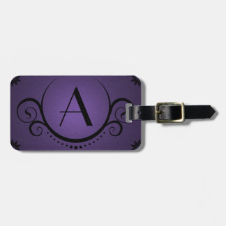 Étiquette À Bagage raffinement en monogramme violet