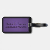 Étiquette À Bagage raffinement en monogramme violet (Dos horizontal)