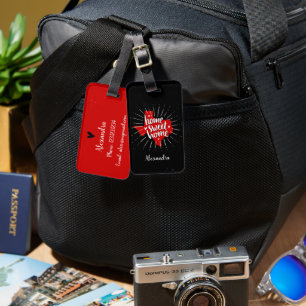 Étiquette À Bagage Raider Red and Black Home Sweet Home Texas