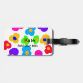 Étiquette À Bagage Rainbow flower pride amour ajouter nom texte lqbtq (Dos horizontal)