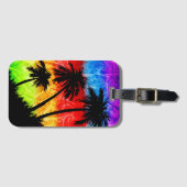 Étiquette À Bagage Rainbow Palm Trees (Devant Horizontal)