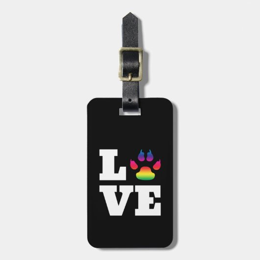 Étiquette À Bagage Rainbow paw (Devant Vertical)