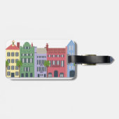 Étiquette À Bagage Rainbow Row Charleston Caroline du Sud (Dos horizontal)