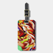 Étiquette À Bagage Rainbow Sunset Rose watercolor original (Devant Vertical)