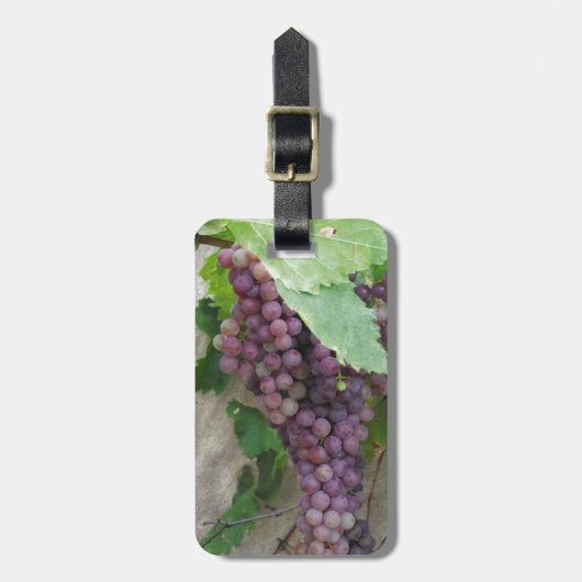 Étiquette À Bagage Raisins pourpres sur la vigne (Devant Vertical)