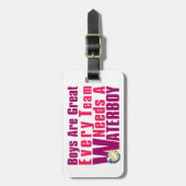 Étiquette À Bagage Ramasseur de Balle de Volley en Rose (Devant Vertical)