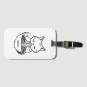 Étiquette À Bagage Ramen Cat – Kawaii Japanese Anime Personalized (Devant Horizontal)
