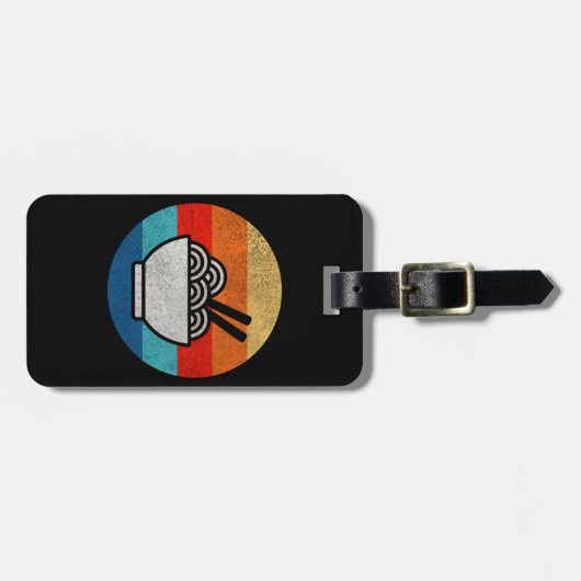 Étiquette À Bagage Ramen de style rétro (Devant horizontal)