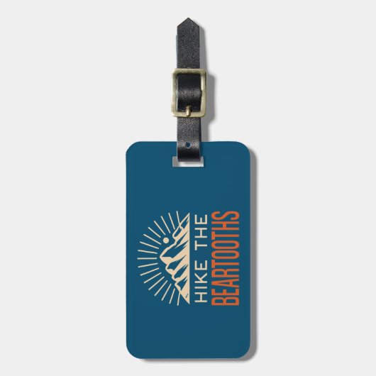 Étiquette À Bagage Randonnée Les Beartoths Sunburst (Devant Vertical)