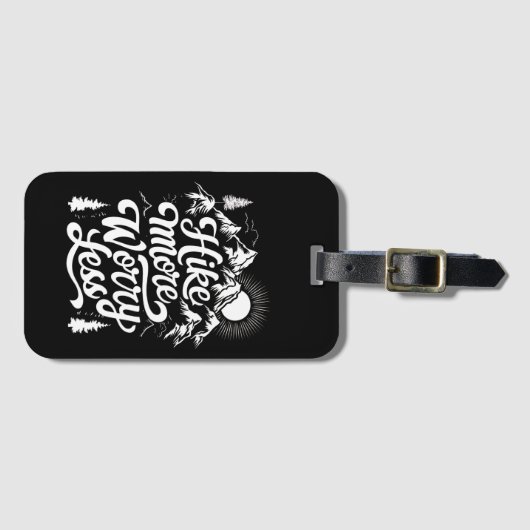 Étiquette À Bagage Randonnée Plus Inquiète Moins Groupe Camping Extér (Devant Horizontal)